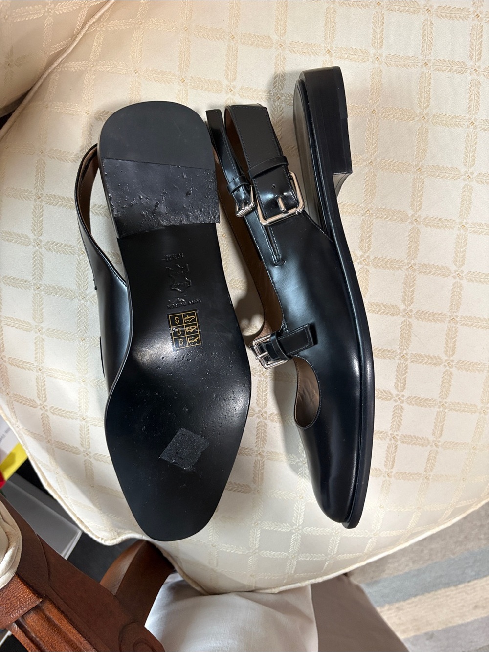 Tory Burch Black Leather Mary Jane Slingback Flats - Picture 3 of 4